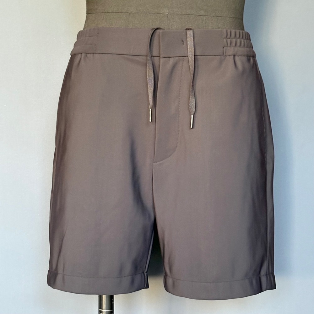 Theory Curtis Precision Ponte Shorts | Sz 30 | Black Drawstring Tech Stretch